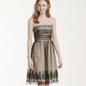 David's Bridal Tulle Dress with Caviar Beading Size 10